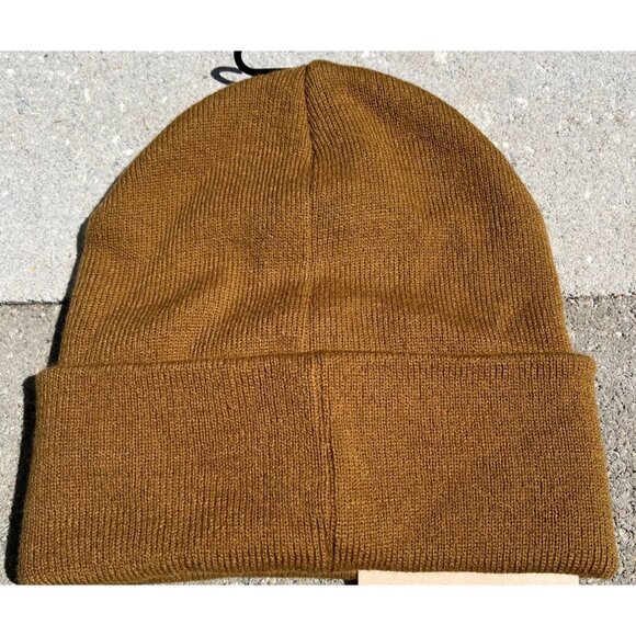 Levis Tan Hero Beanie With Leather Patch 100% Acrylic One Size Fits All NWT - Picture 2 of 6